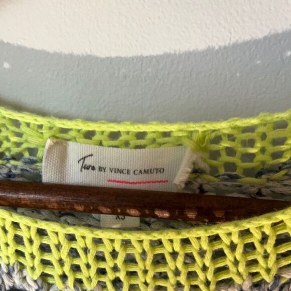 Two by Vince Camuto Open Knit 3/4 Sleeve Sweater, XS - Picture 15 of 16